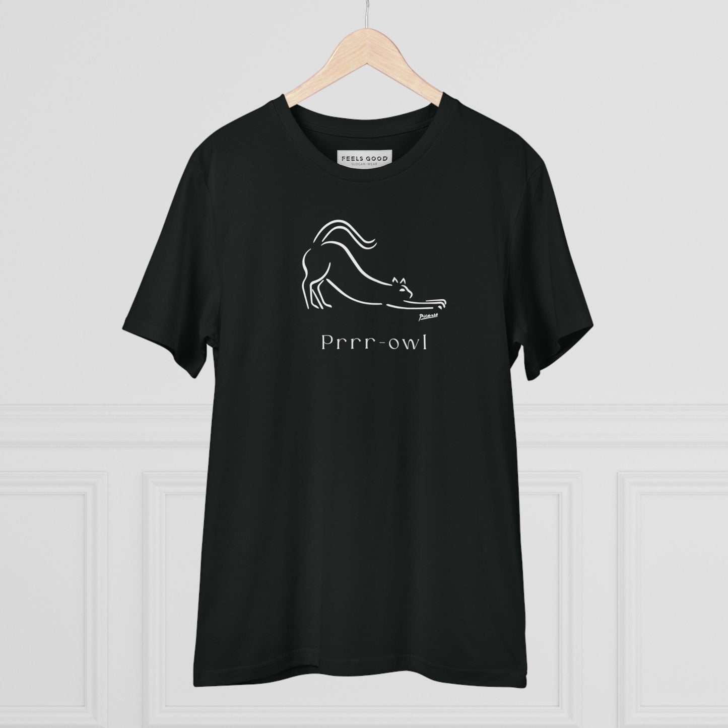Show your love for pets with Organic Cotton 'Prowl' Funny Cat T-shirt, a dog t shirts for humans.