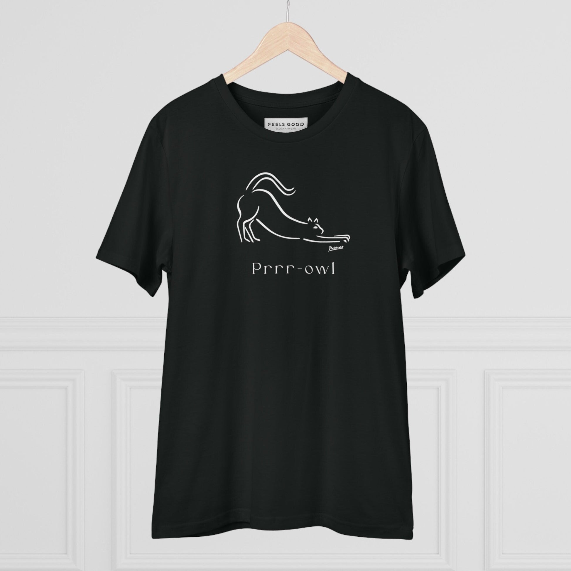 Show your love for pets with Organic Cotton 'Prowl' Funny Cat T-shirt, a dog t shirts for humans.