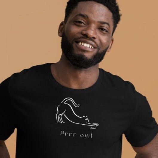 Organic Cotton 'Prowl' Funny Cat T-shirt – a must-have t shirt with dog and cat lovers' design.