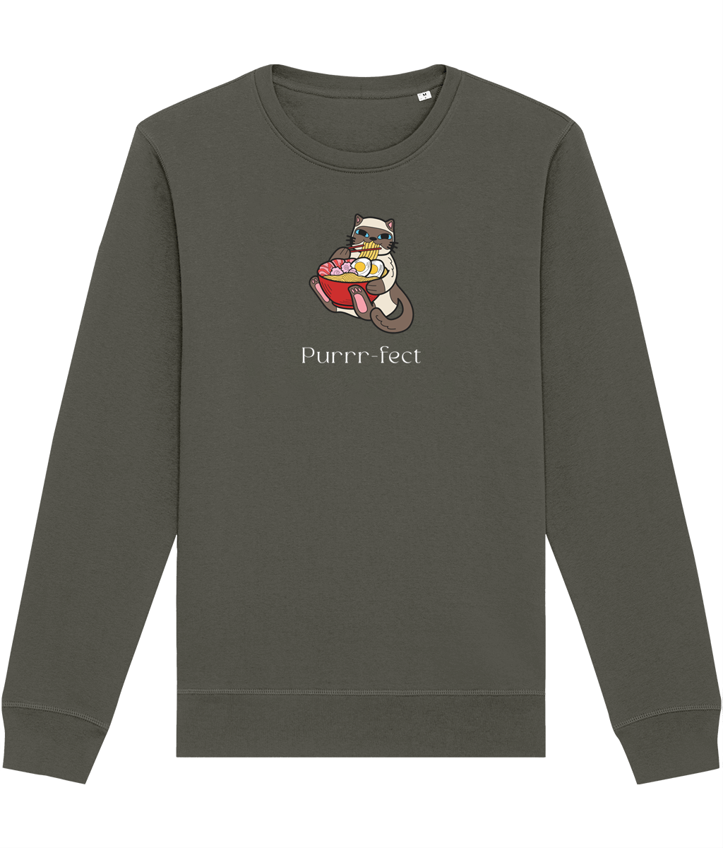 Organic Cotton 'Purrfect' Funny Cat Sweatshirt – must-have cute cat sweatshirt

