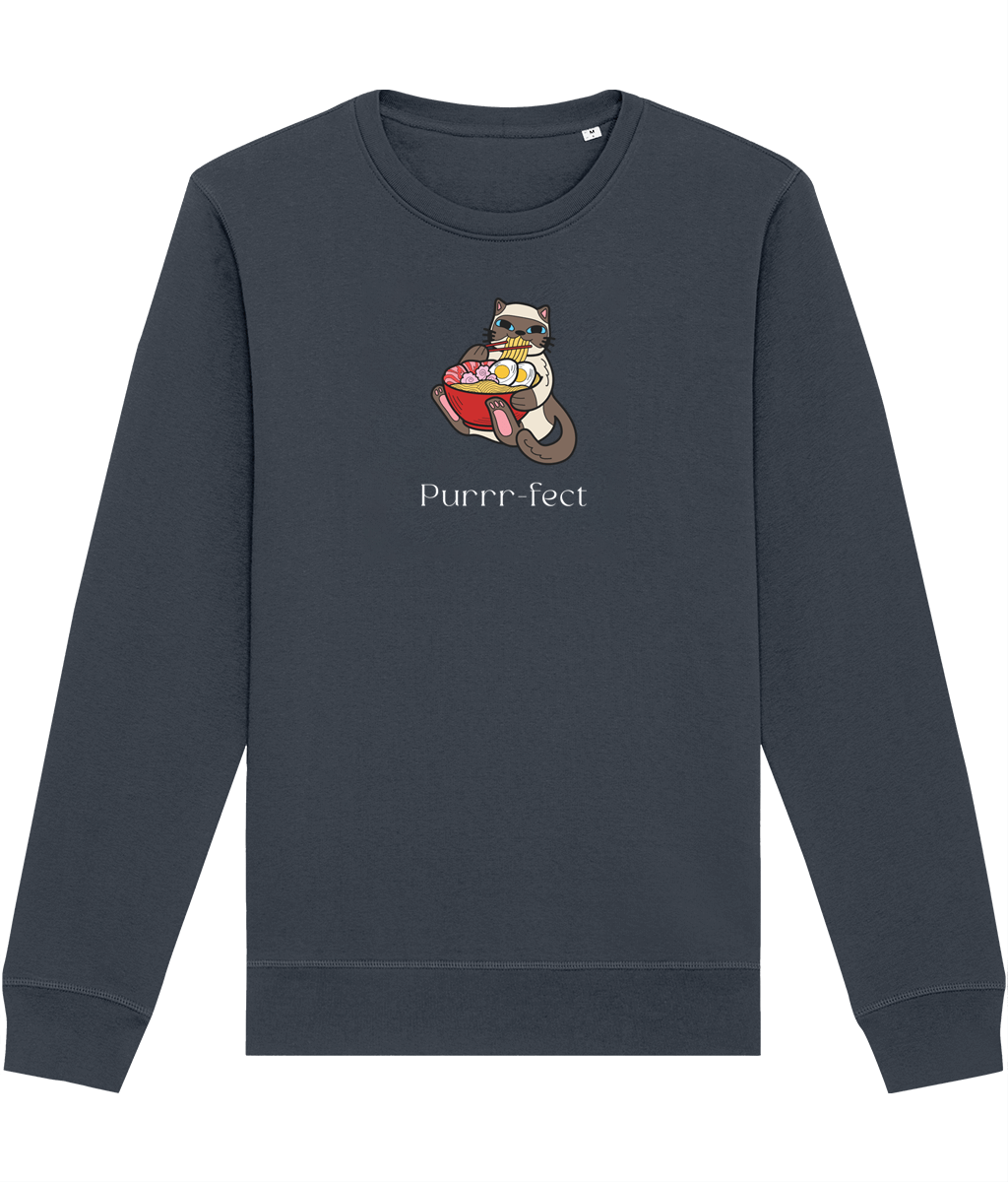 Organic Cotton 'Purrfect' Funny Cat Sweatshirt – fun sweatshirt cats statement


