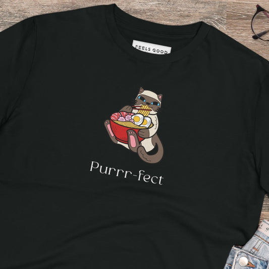 Humorous 'Purrfect' Cat T-shirt for men and women

