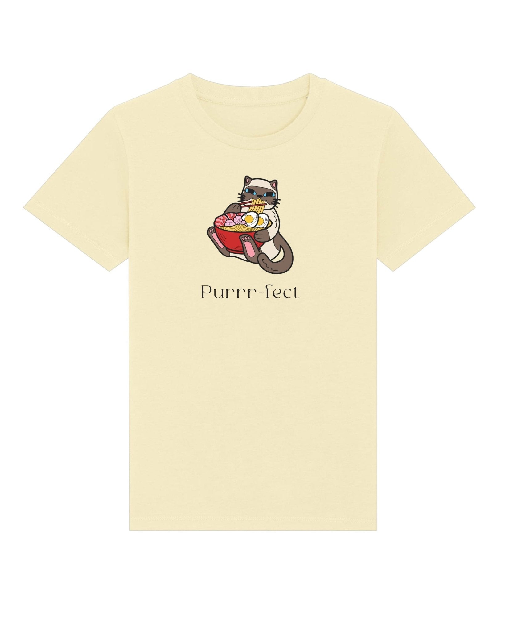 Organic Cotton 'Purrfect' – funny kids cat t-shirt with animal print design


