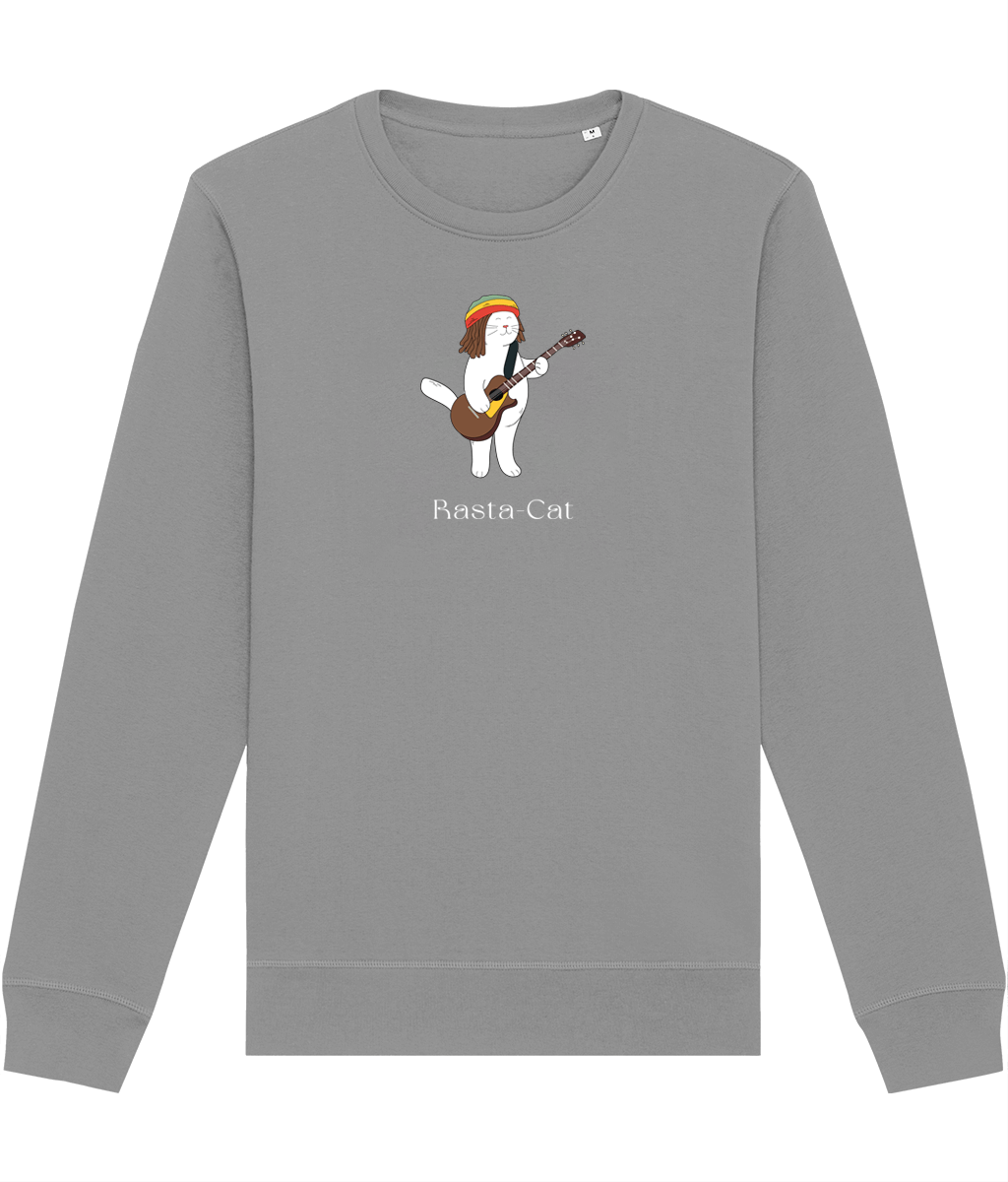 Organic Cotton 'Rasta Cat' Funny Cat Sweatshirt - Cat Sweatshirt