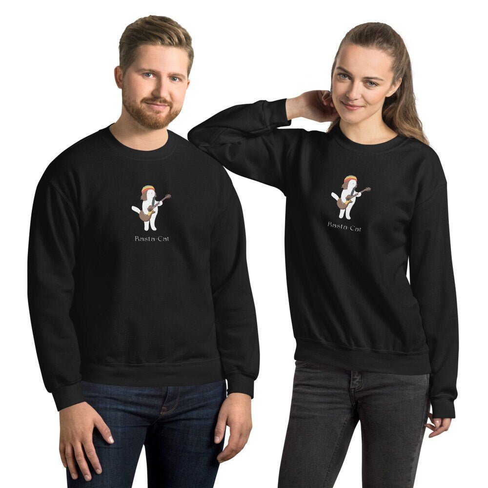 Organic Cotton 'Rasta Cat' Funny Cat Sweatshirt - Cat Sweatshirt