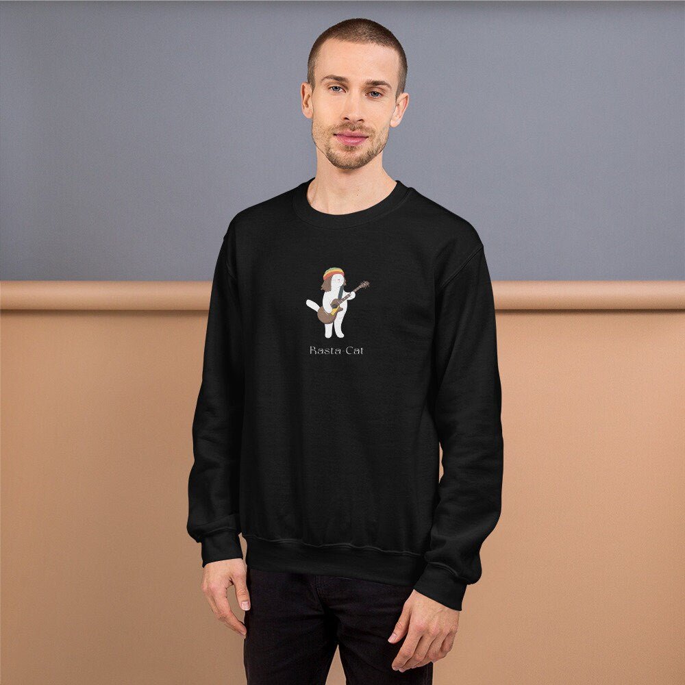 Organic Cotton 'Rasta Cat' Funny Cat Sweatshirt - Cat Sweatshirt