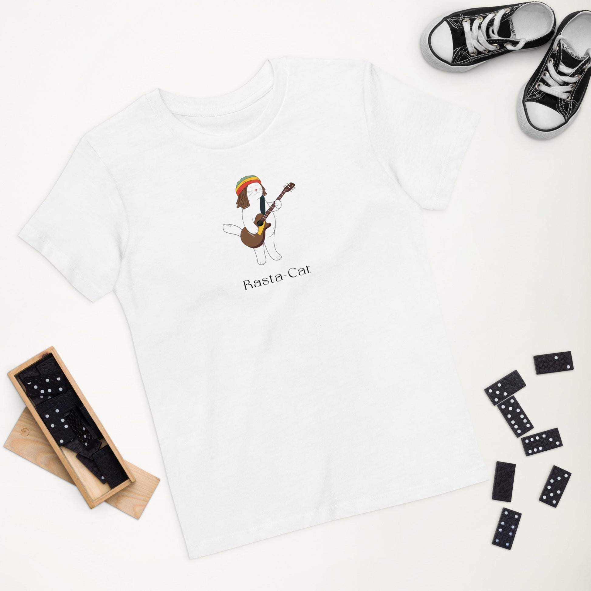 Shop Organic Cotton 'Rasta Cat' Kids T-shirt - animal print t shirts children
