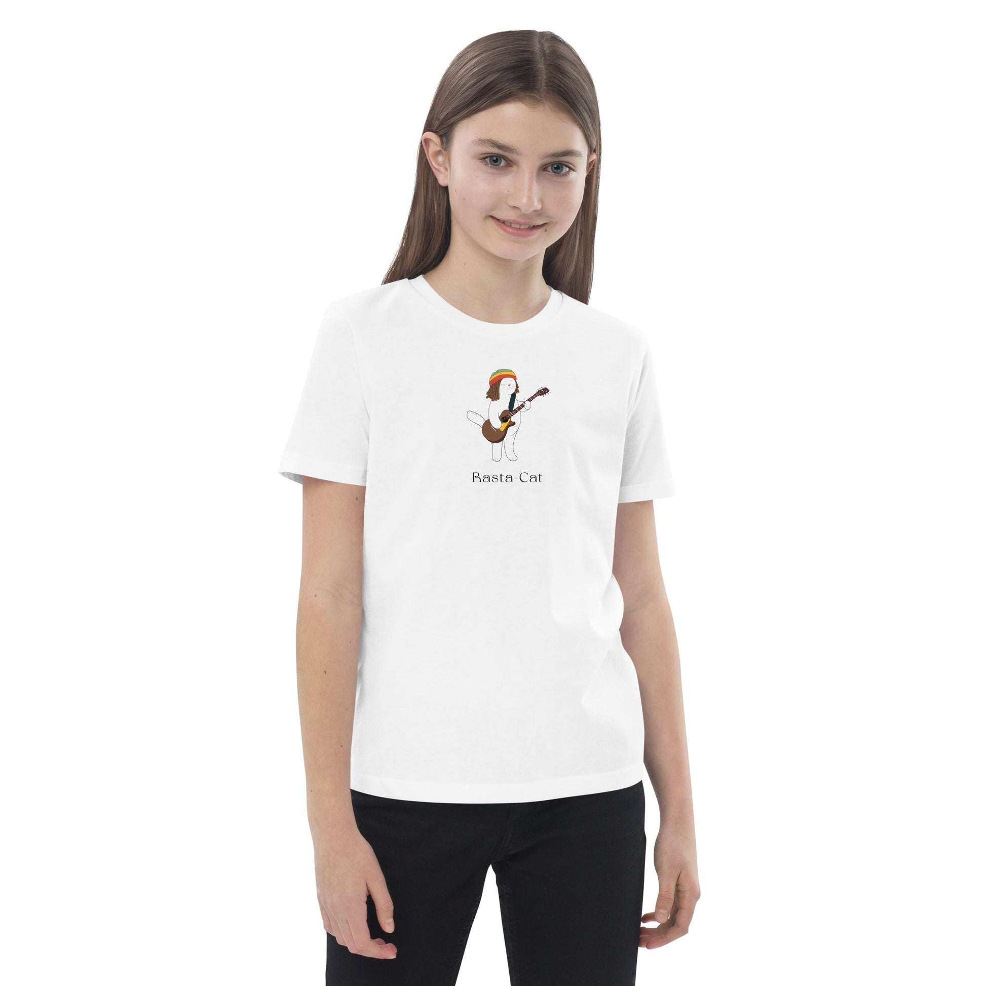 Organic Cotton 'Rasta Cat' Kids T-shirt - cat t-shirts for all
