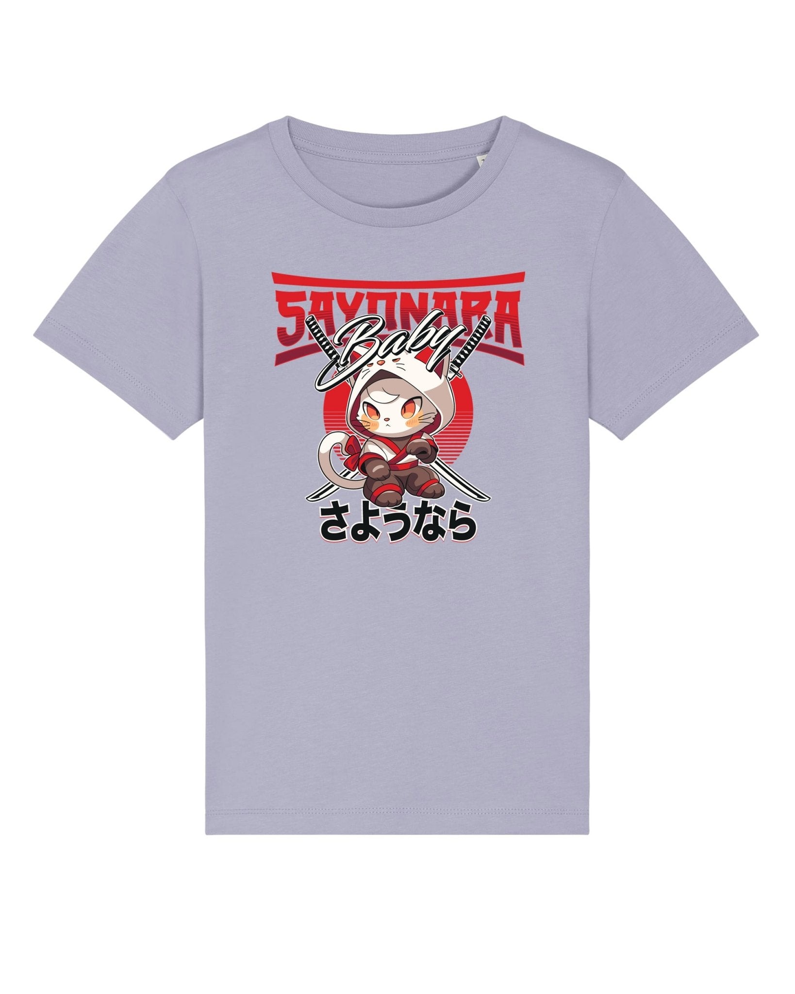 Unique Organic Cotton 'Sayonara' Funny Cat T-shirt, hello kitty clothing for kids.