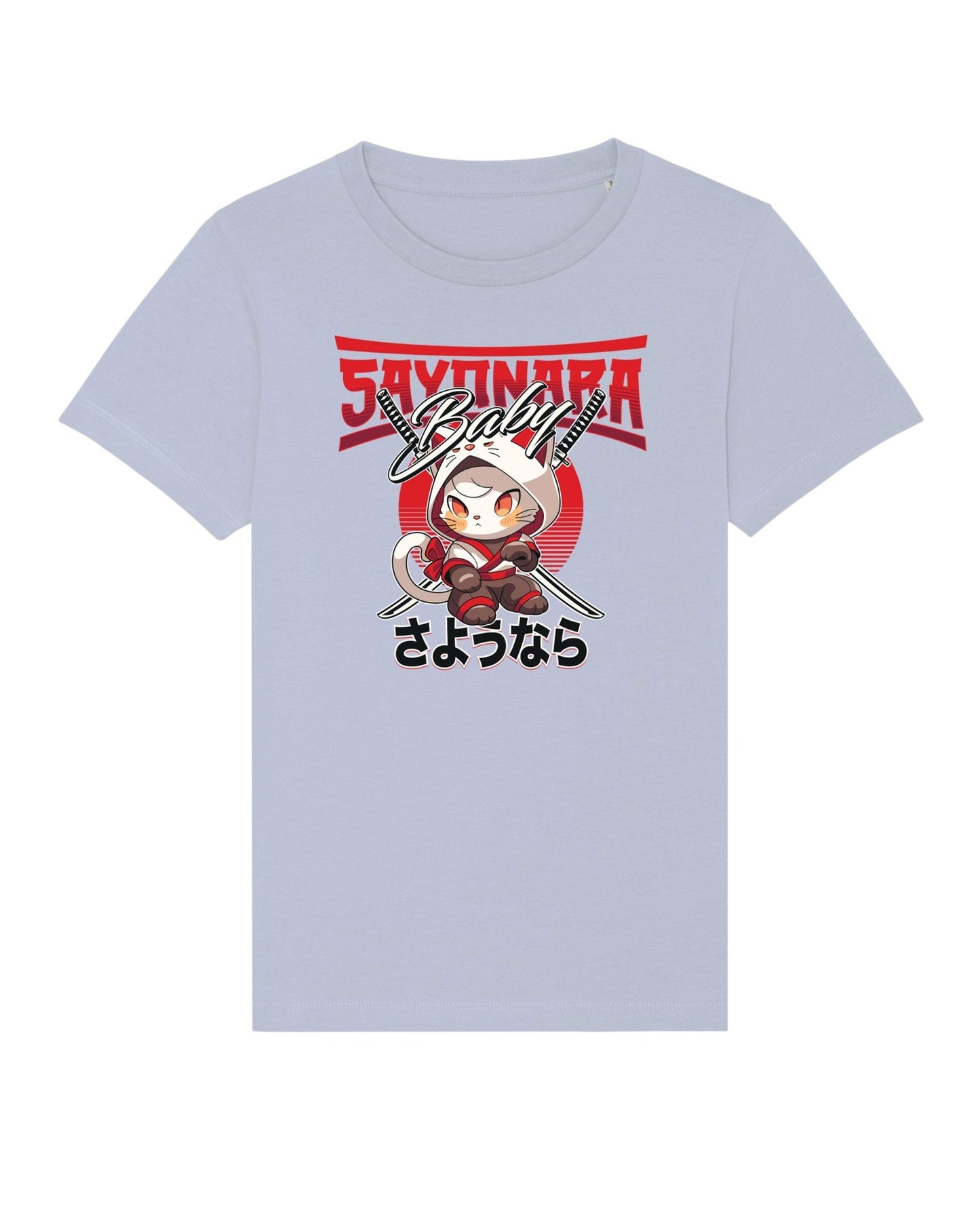 Kids Organic Cotton 'Sayonara' Cat T-shirt, perfect for animal print t shirts children.