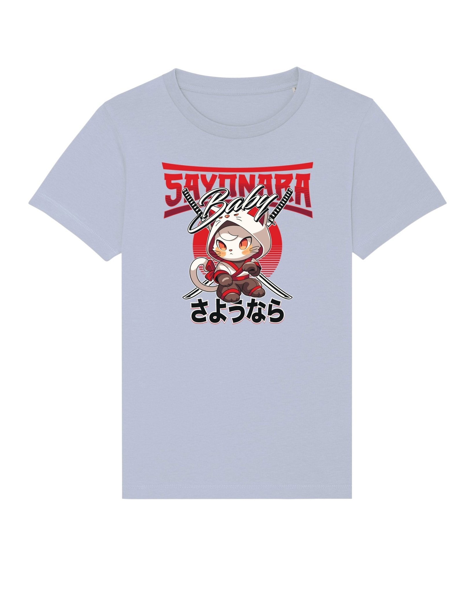 Kids Organic Cotton 'Sayonara' Cat T-shirt, perfect for animal print t shirts children.