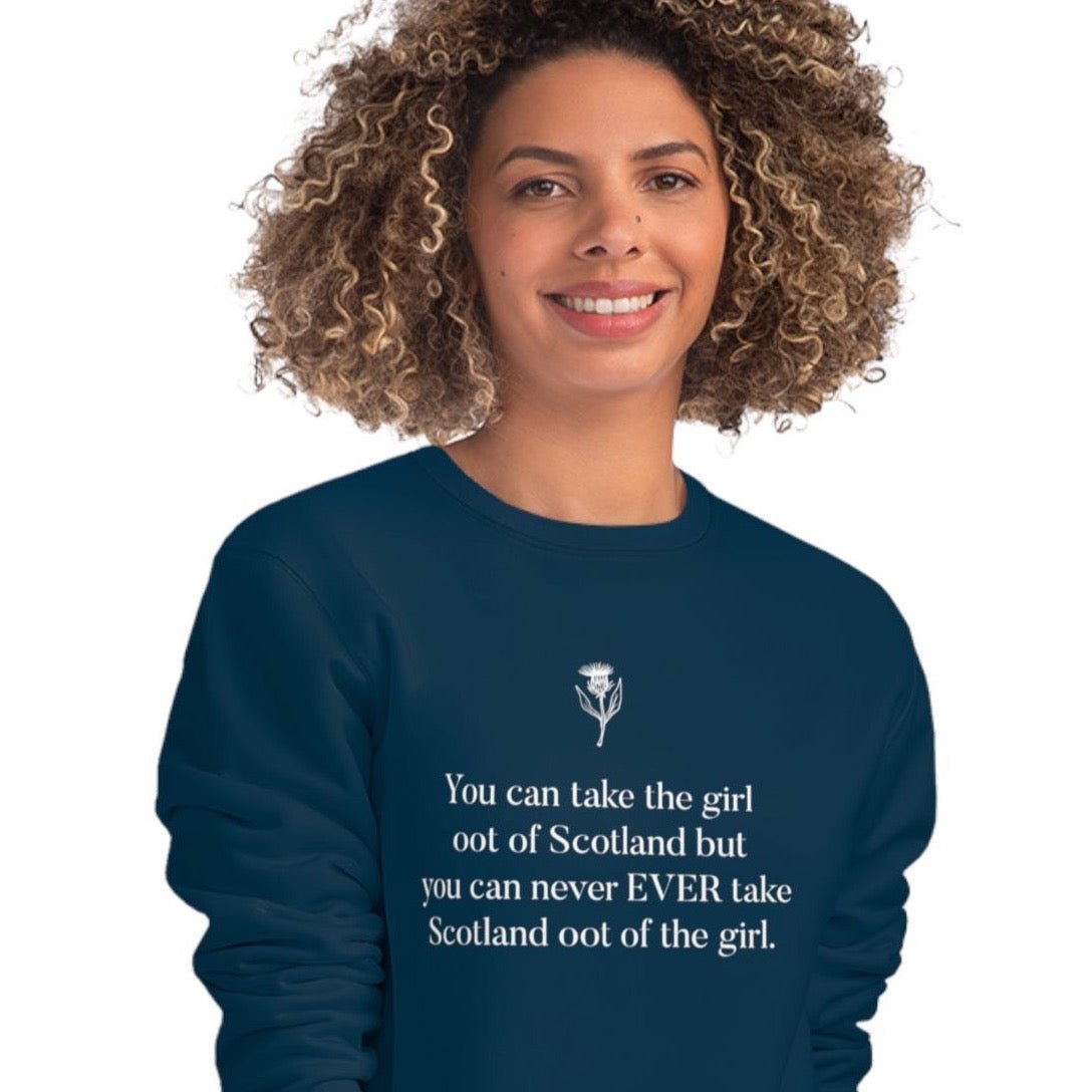 Stay cozy in the Scotland 'Nessie' organic cotton sweatshirt—perfect for any Scotland sweatshirt lover!