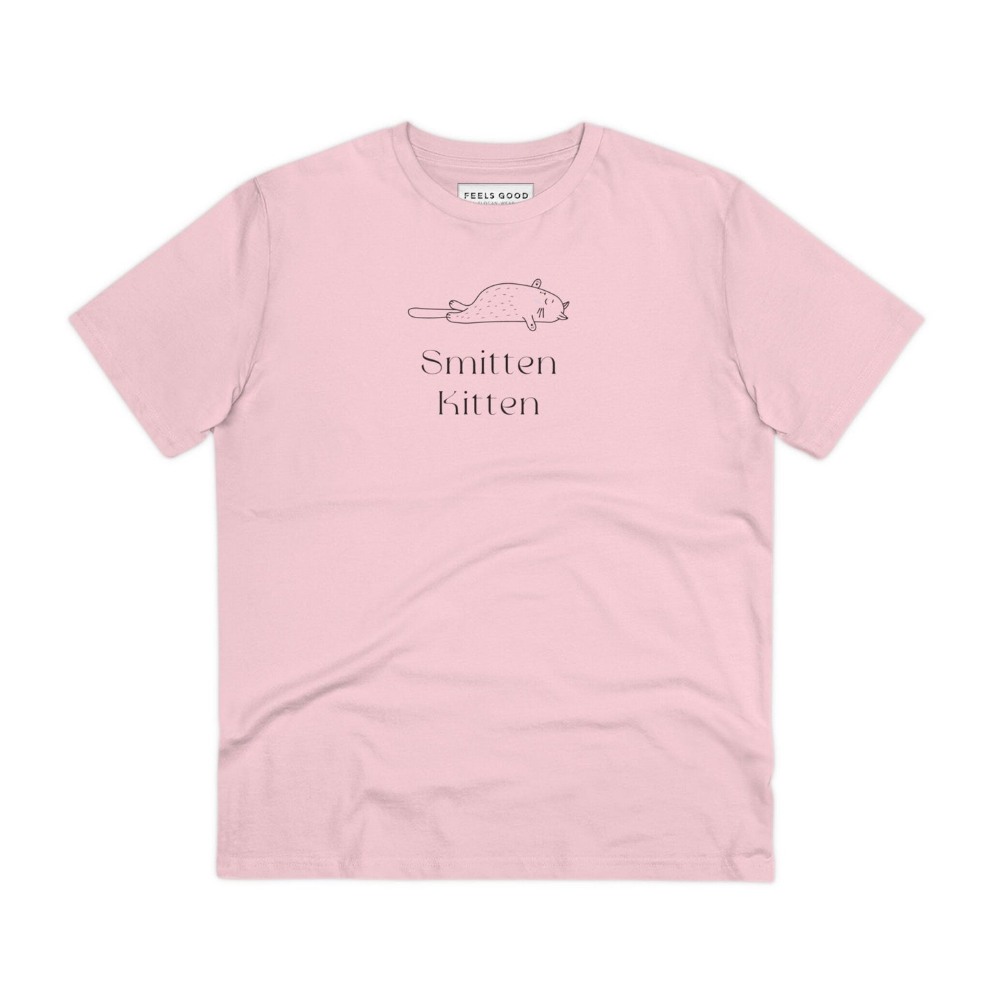 Organic Cotton 'Smitten Kitten' Funny Cat T-shirt cool cat t shirt for everyday wear


