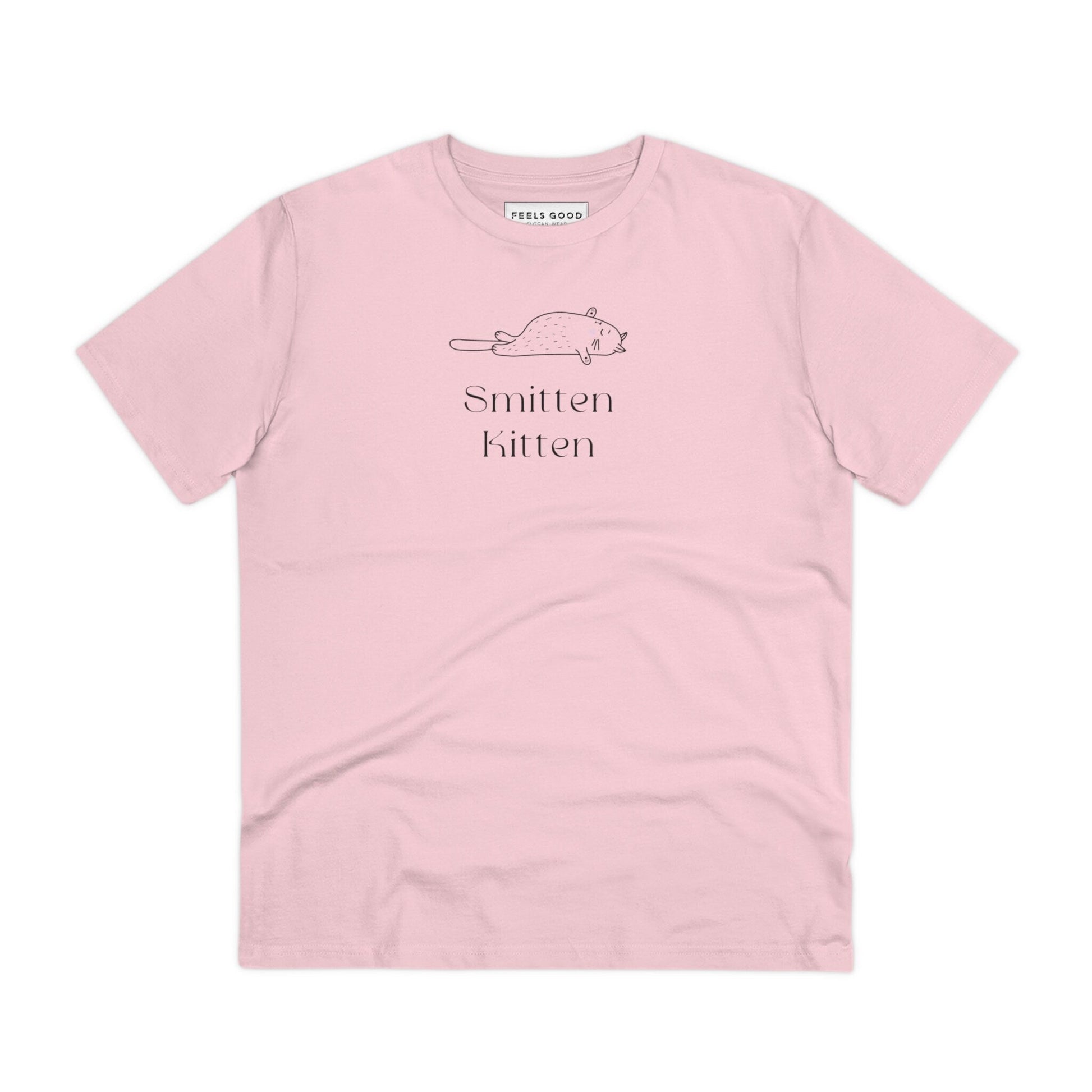 Organic Cotton 'Smitten Kitten' Funny Cat T-shirt cool cat t shirt for everyday wear

