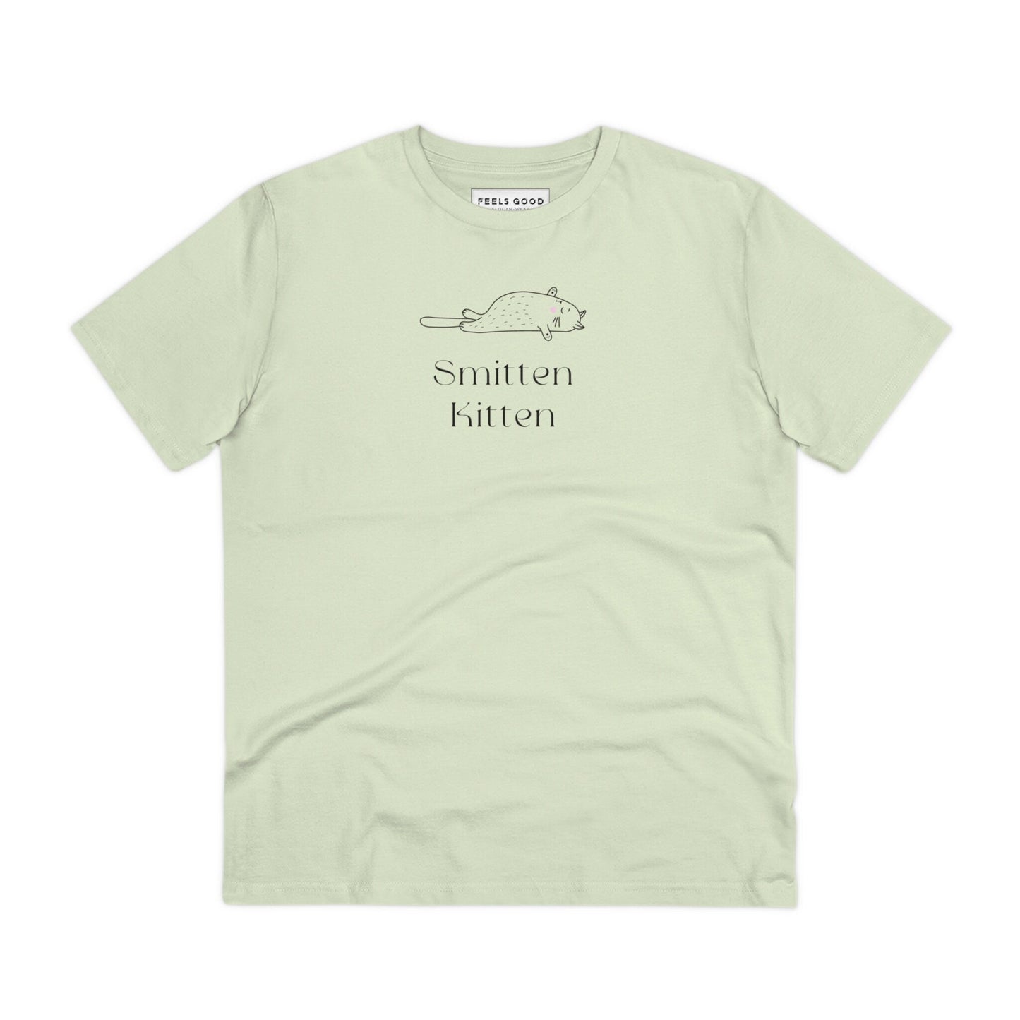 Organic Cotton 'Smitten Kitten' Funny Cat T-shirt featuring funny cat t shirts design

