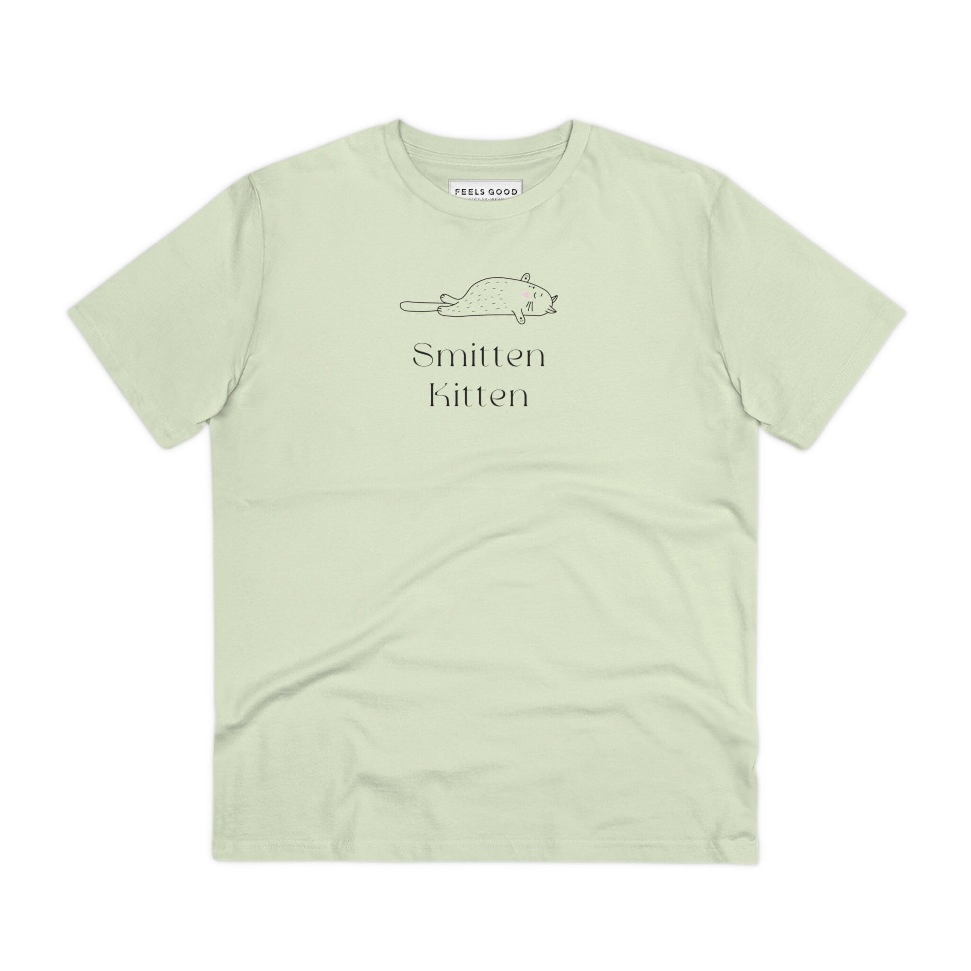 Organic Cotton 'Smitten Kitten' Funny Cat T-shirt featuring funny cat t shirts design

