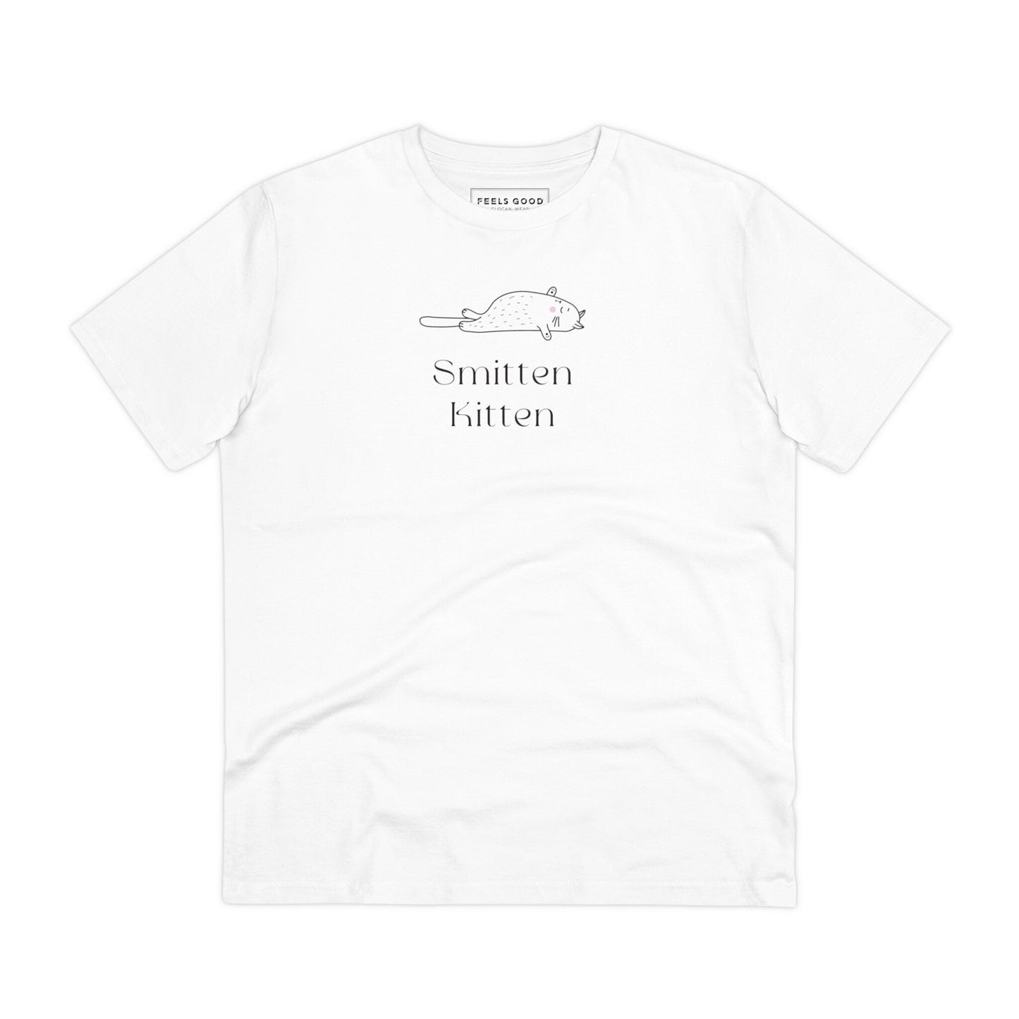 Organic Cotton 'Smitten Kitten' Funny Cat T-shirt perfect cat graphic tees 