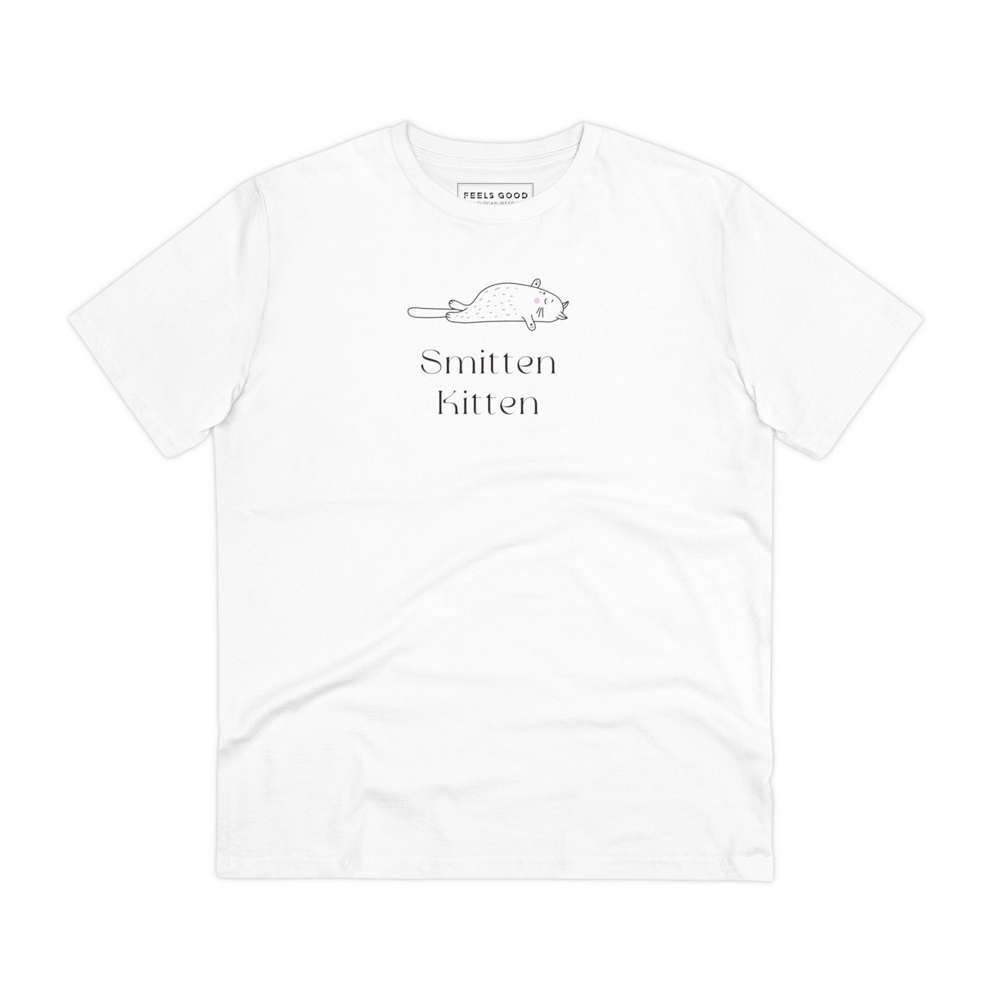 Organic Cotton 'Smitten Kitten' Funny Cat T-shirt perfect cat graphic tees 