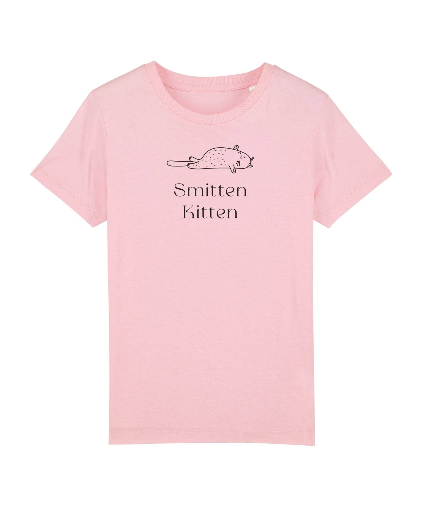 Children’s animal print t shirts – Smitten Kitten cat tee in organic cotton

