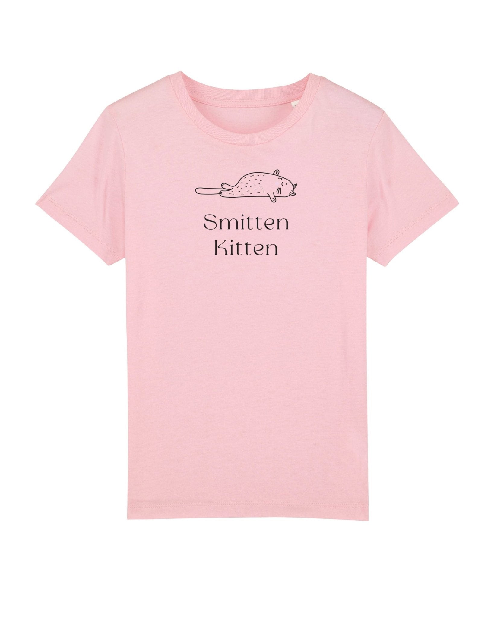 Children’s animal print t shirts – Smitten Kitten cat tee in organic cotton

