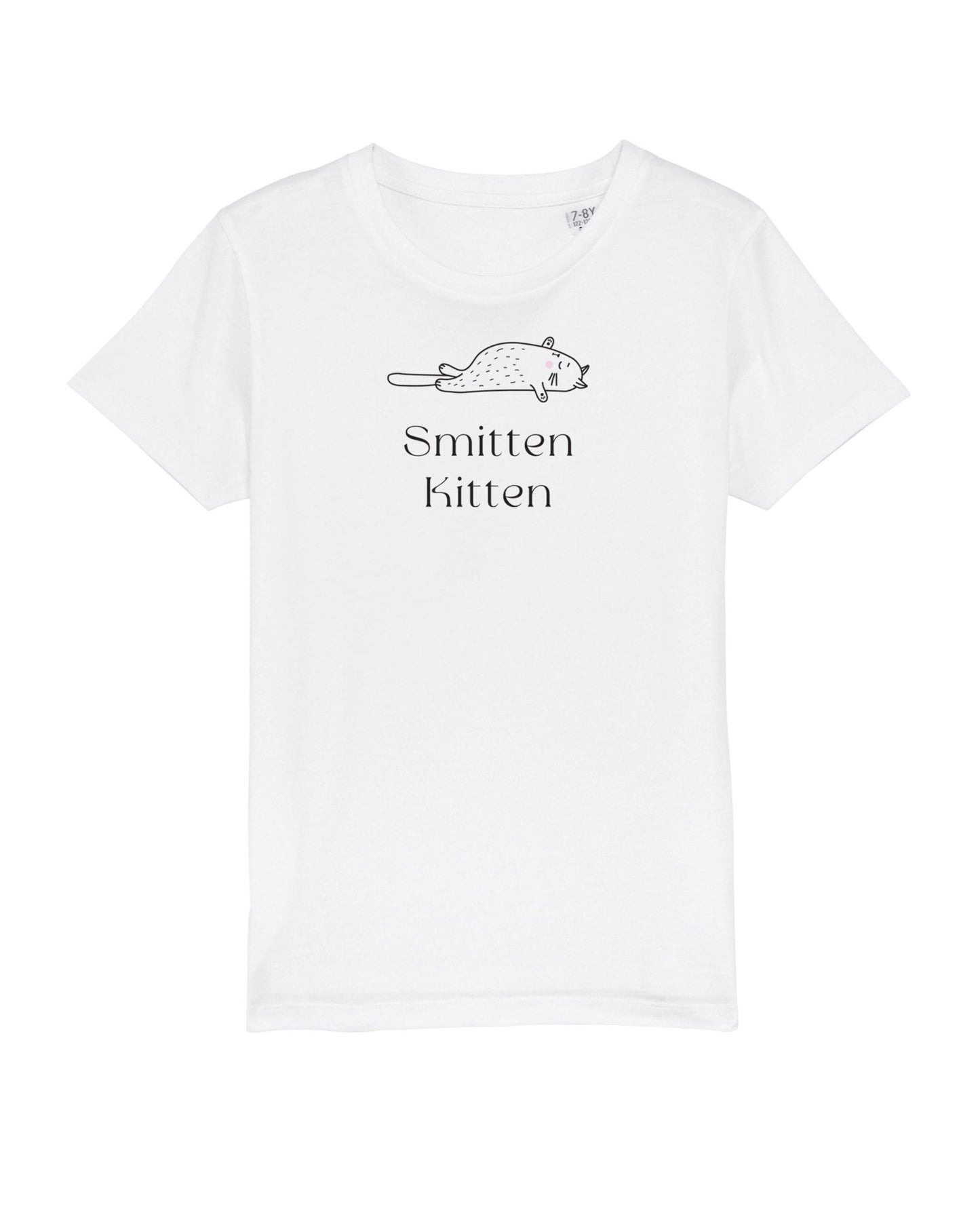 Organic cotton cat t-shirt for kids – Smitten Kitten funny animal print style

