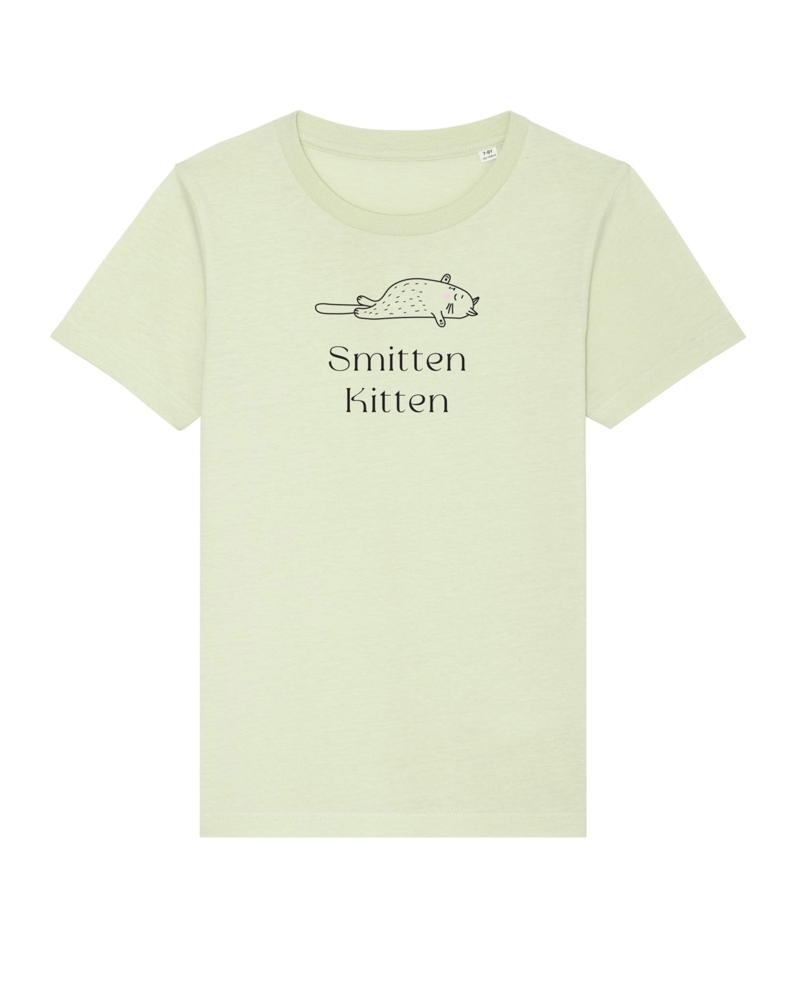 Cat t-shirts for kids – Smitten Kitten in gender neutral organic cotton


