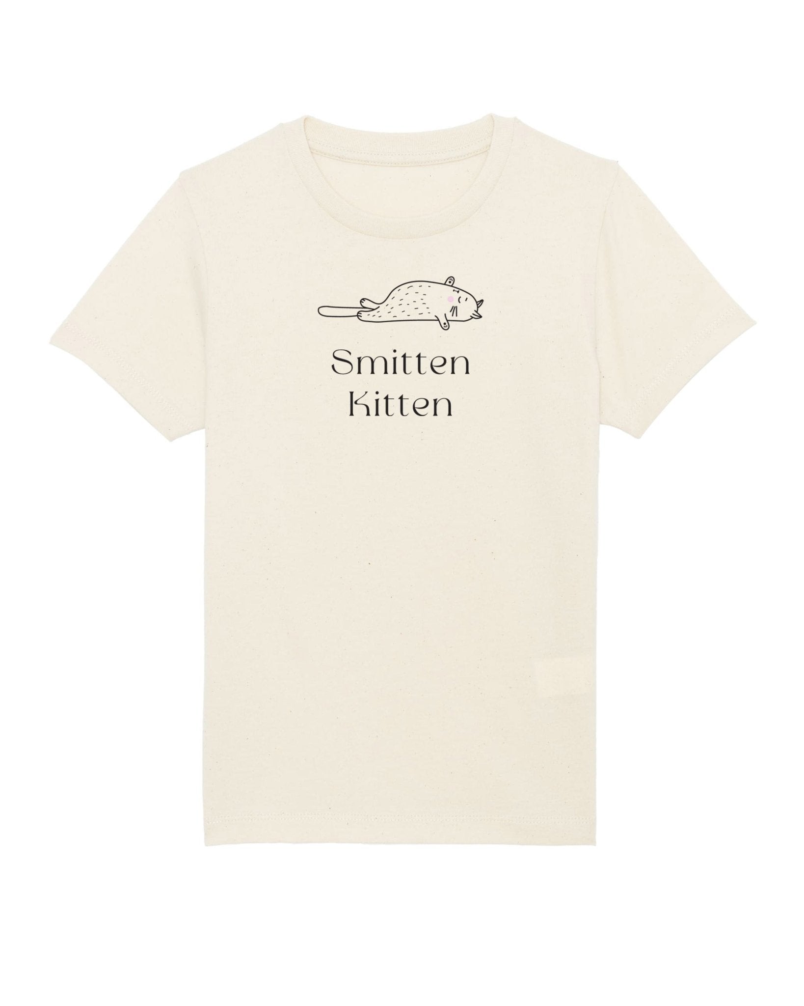 Gender neutral kids cat t-shirts – Smitten Kitten organic cotton fun top

