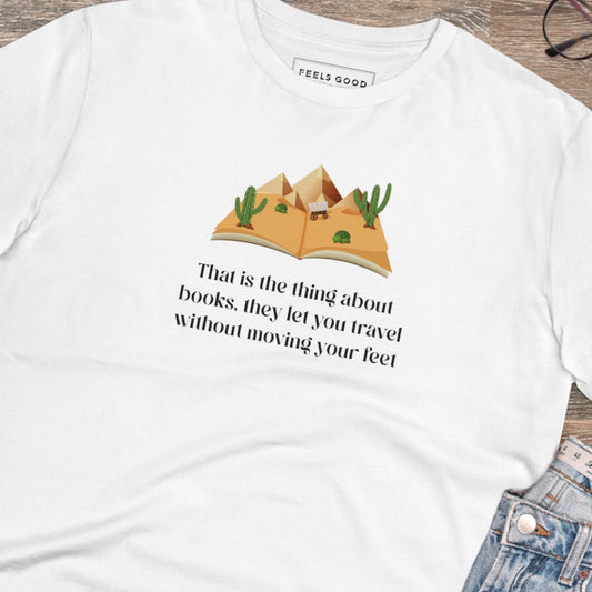 Trending best t-shirt: 'The Book Traveller' Books organic cotton.
