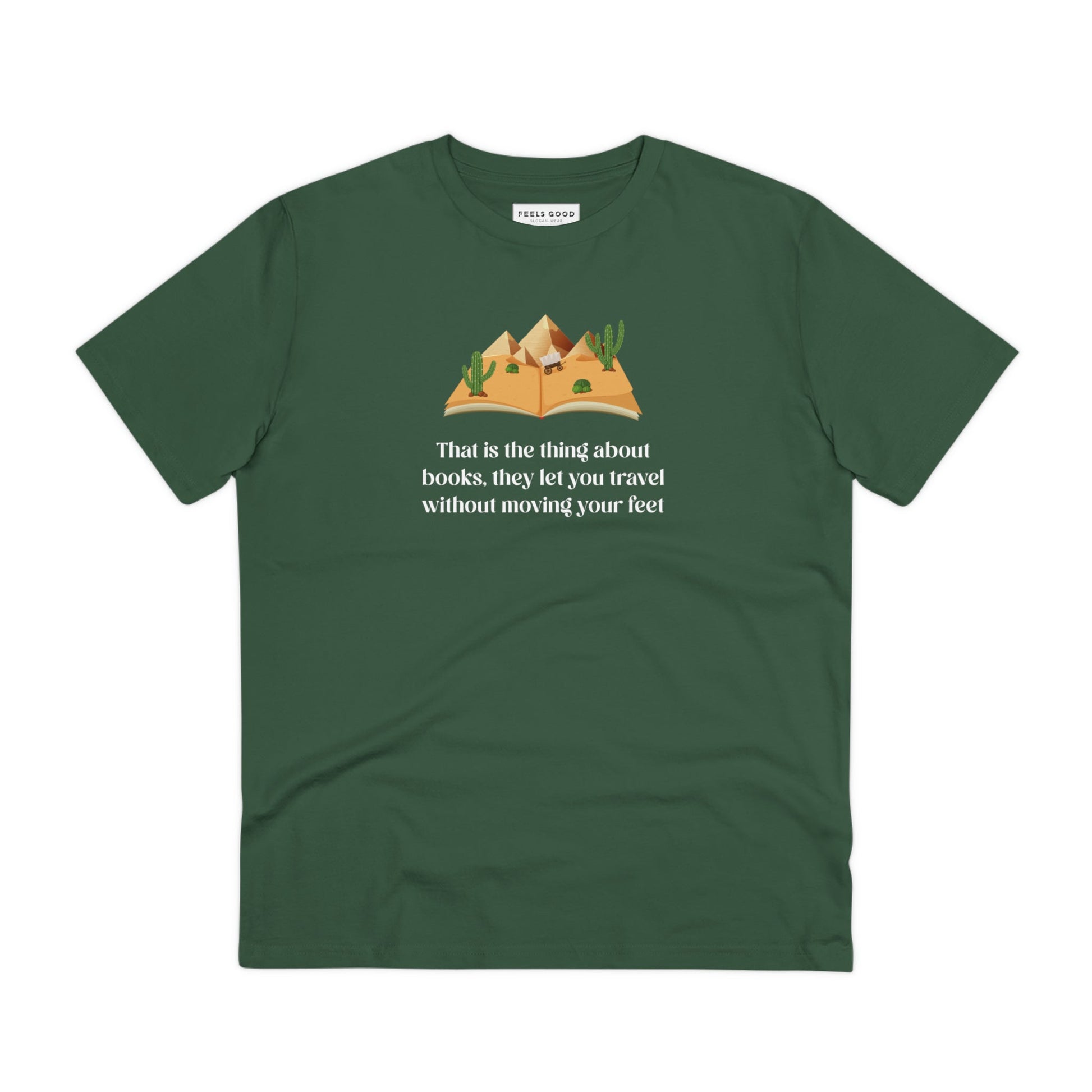 Best t-shirt brand: 'The Book Traveller' Books organic cotton.
