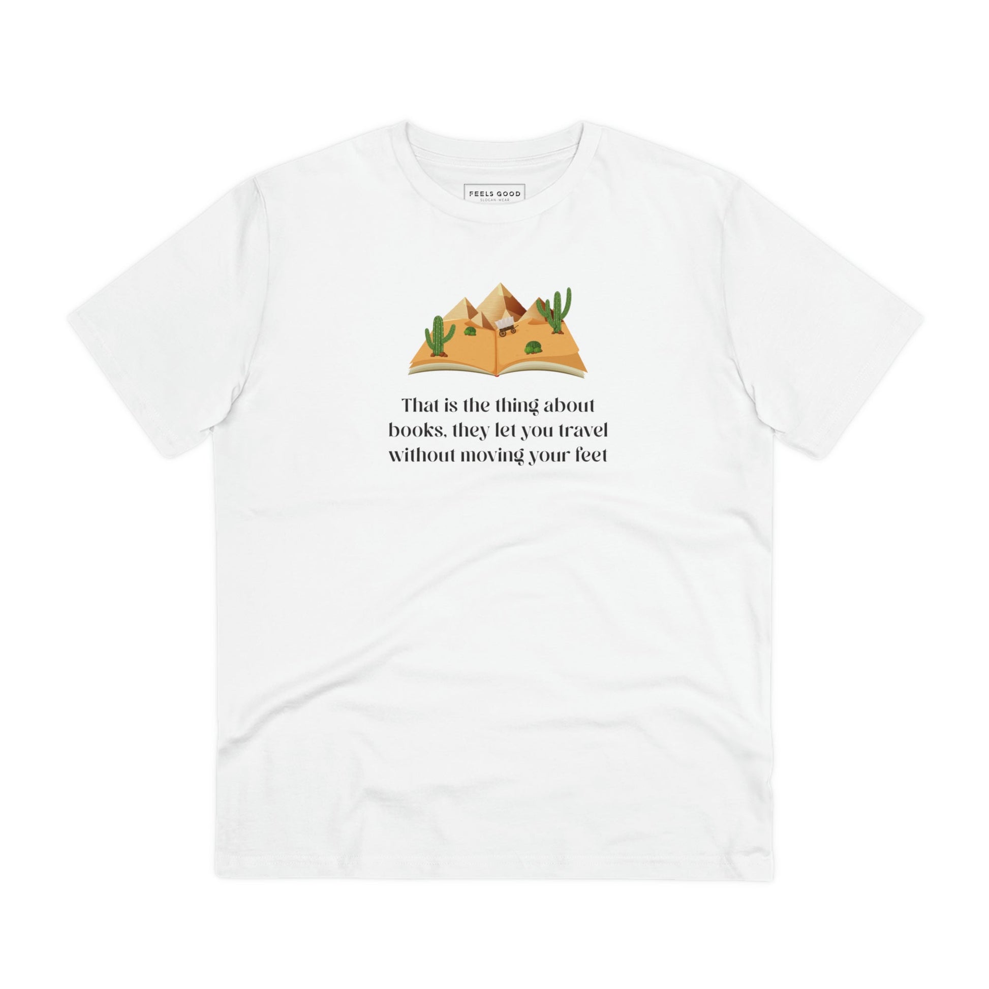 Must-have best t-shirt: 'The Book Traveller' Books organic tee.
