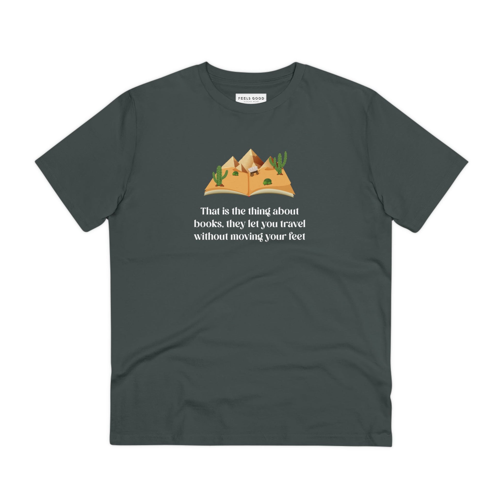 New best t-shirt: 'The Book Traveller' Books organic cotton comfort.
