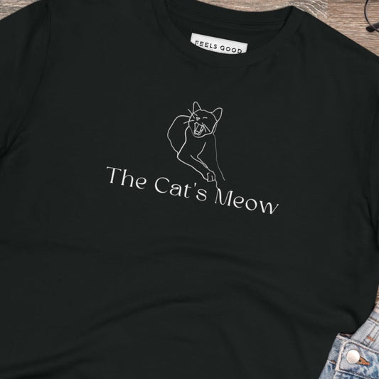 Organic Cotton 'The Cats Meow' Funny Cat T-shirt – perfect t-shirt with dog design for pet lovers.