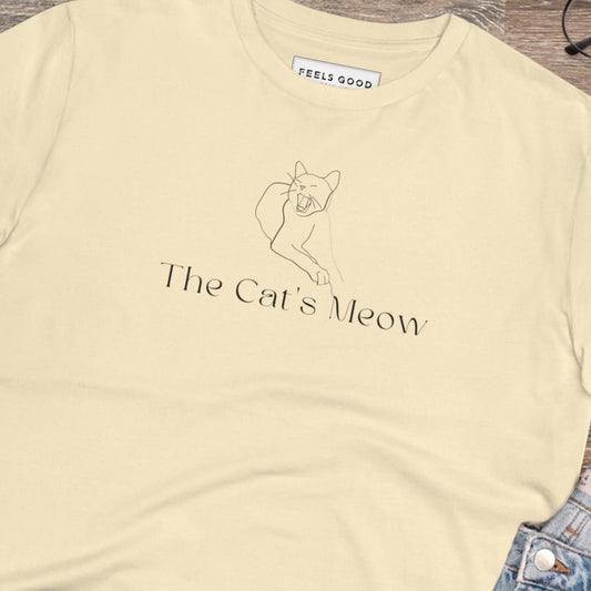 T shirts for dog lovers & cat lovers – Organic Cotton 'The Cats Meow' Funny Cat T-shirt.