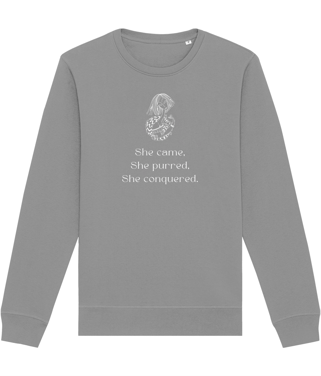 Organic Cotton 'The Conquering Cat' Funny Cat Sweatshirt - Cat Sweatshirt