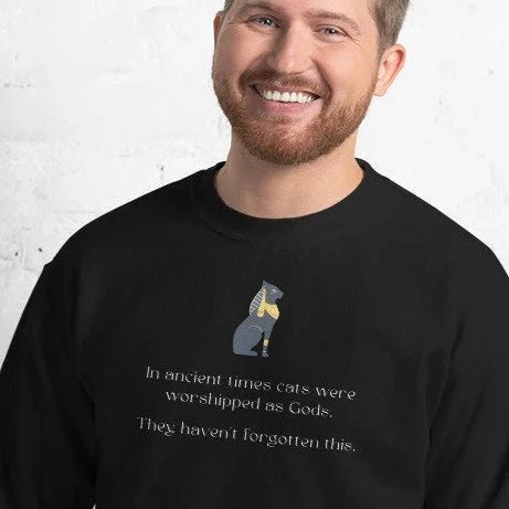 The Egyptian Cat funny design – Organic Cotton cute cat sweatshirt for cat fans

