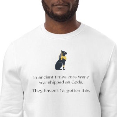Organic Cotton 'The Egyptian Cat' Funny Cat Sweatshirt – cute cat sweatshirt for animal lovers




