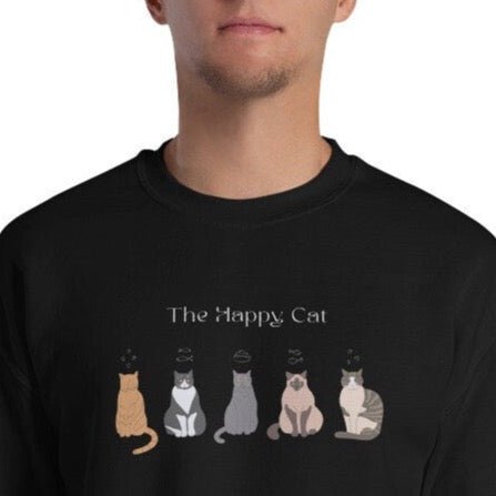 Organic Cotton 'The Happy Cat' Funny Cat Sweatshirt – soft Animal Lover Sweatshirts

