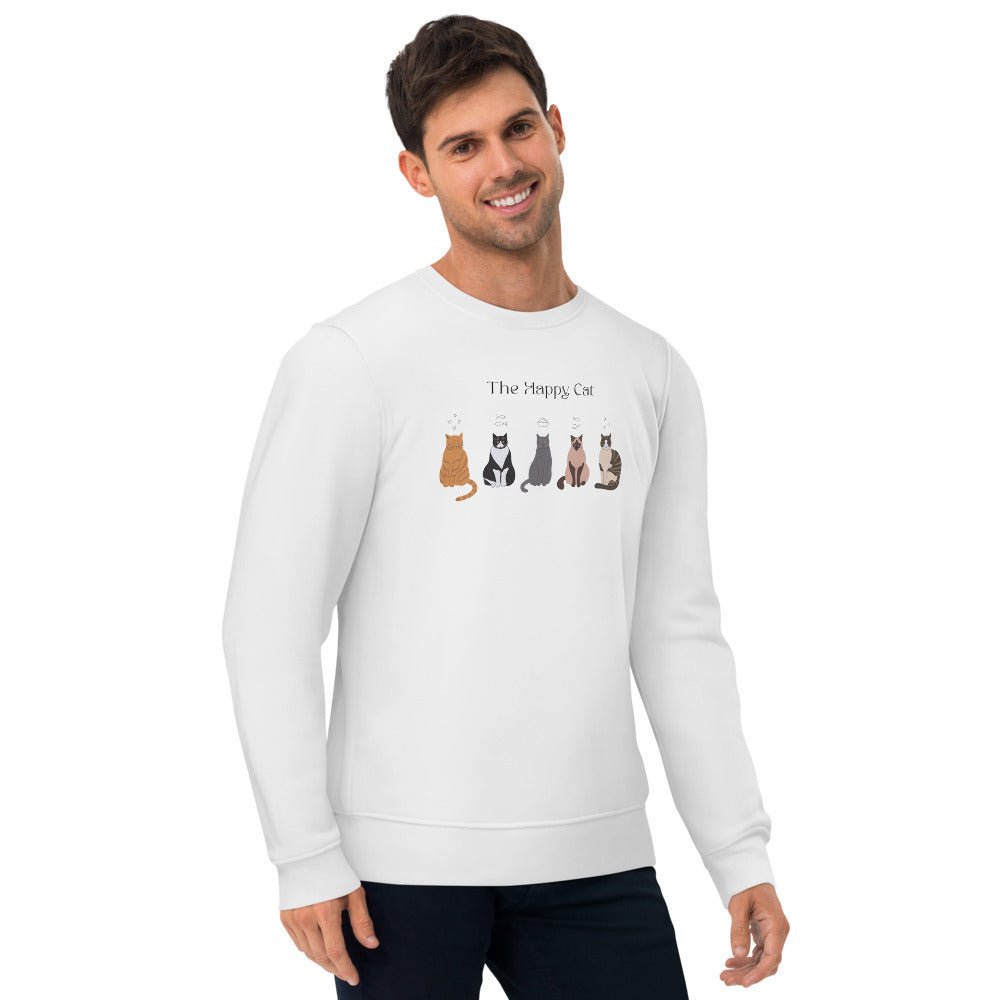 Organic Cotton 'The Happy Cat' Funny Cat Sweatshirt - Cat Sweatshirt