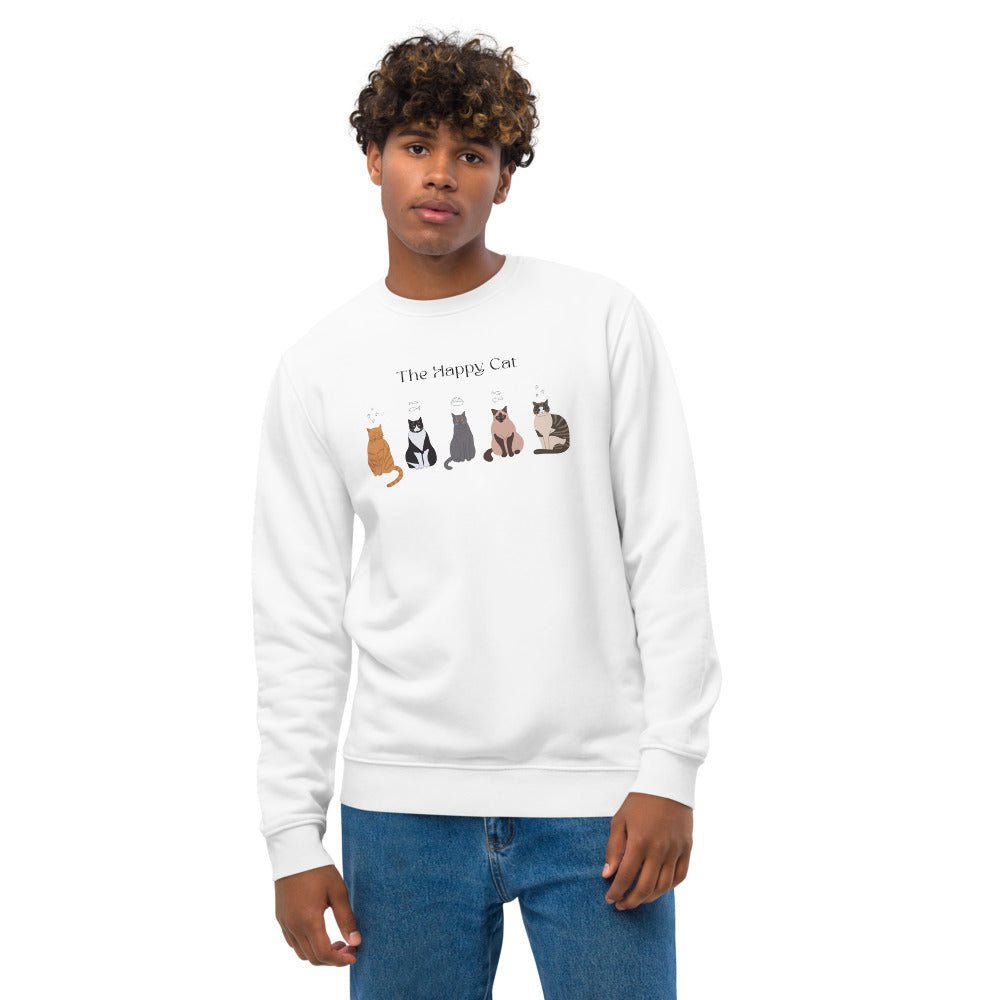 Organic Cotton 'The Happy Cat' Funny Cat Sweatshirt - Cat Sweatshirt