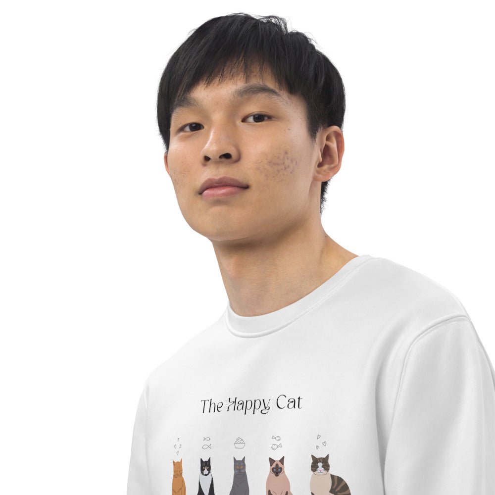 Organic Cotton 'The Happy Cat' Funny Cat Sweatshirt - Cat Sweatshirt
