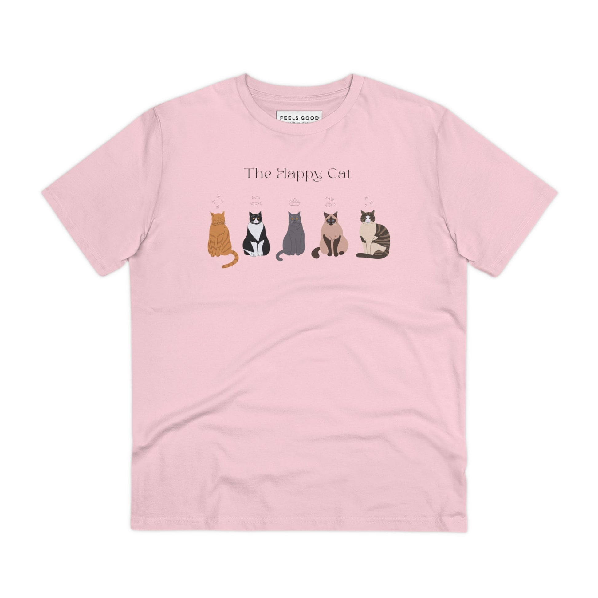 Organic Cotton 'The Happy Cat' Funny Cat T-shirt - Fun Cat T shirt