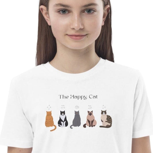Organic Cotton 'The Happy Cat' Kids Funny Cat T-shirt, perfect childrens animal print t shirts.