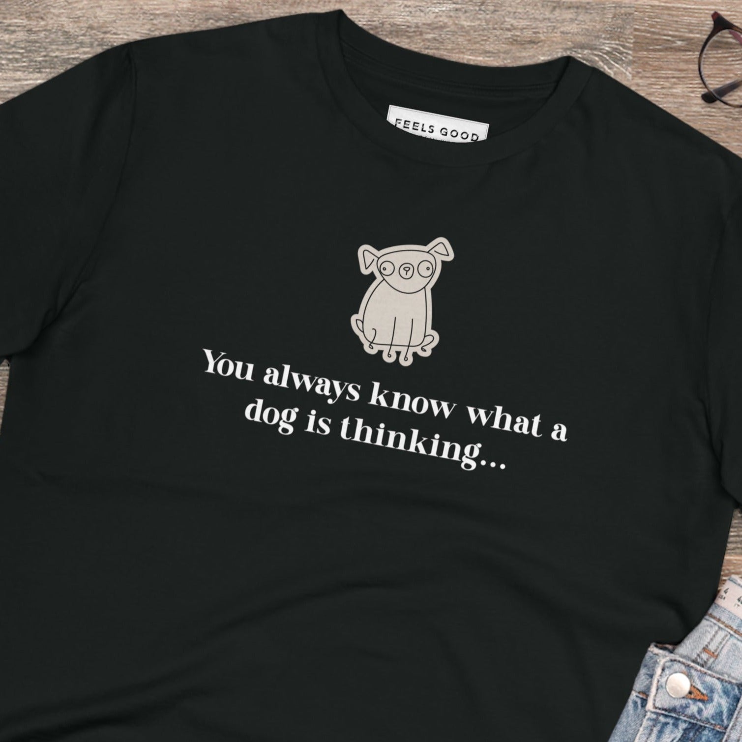 Organic Cotton 'The Psychic' Funny Dog T-shirt – perfect t shirt with dog design for pet lovers.