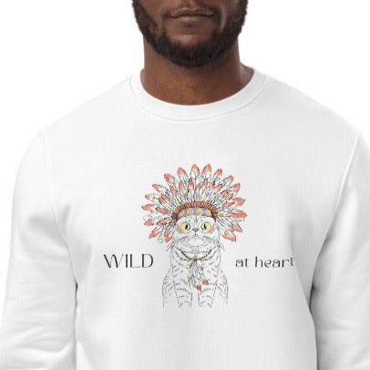 The Organic Cotton 'Wild At Heart' Funny Cat Sweatshirt is purr-fect for sweatshirts with cats fans.

