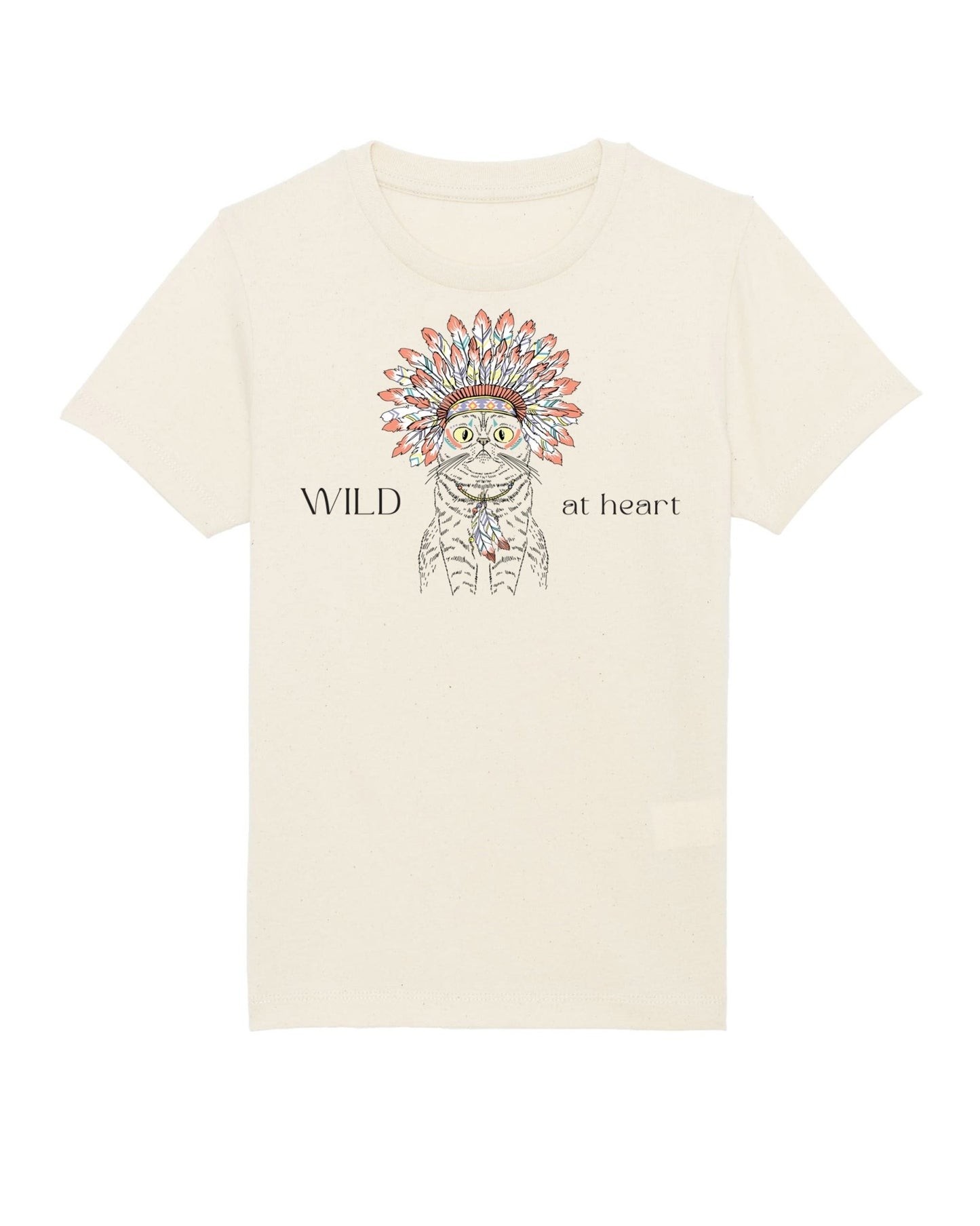 Fun Organic Cotton 'Wild At Heart' Kids Funny Cat T-shirt – a unique hello kitty outfit idea.