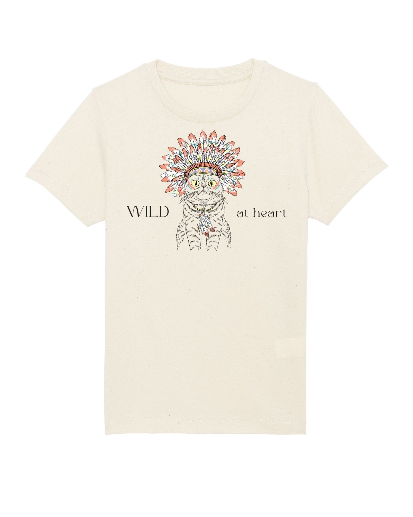 Fun Organic Cotton 'Wild At Heart' Kids Funny Cat T-shirt – a unique hello kitty outfit idea.