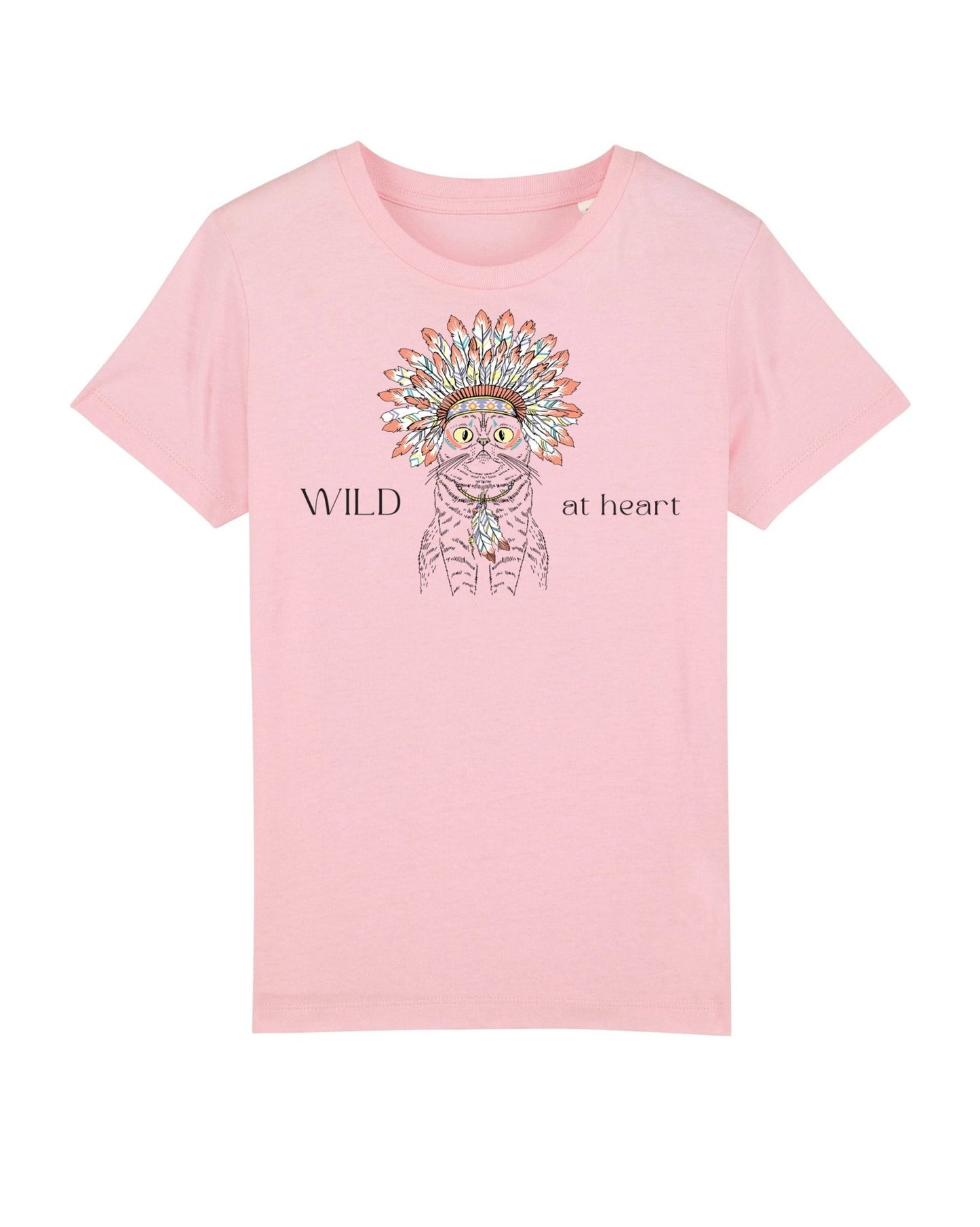 Organic Cotton 'Wild At Heart' Kids Funny Cat T-shirt – stylish hello kitty clothing option.