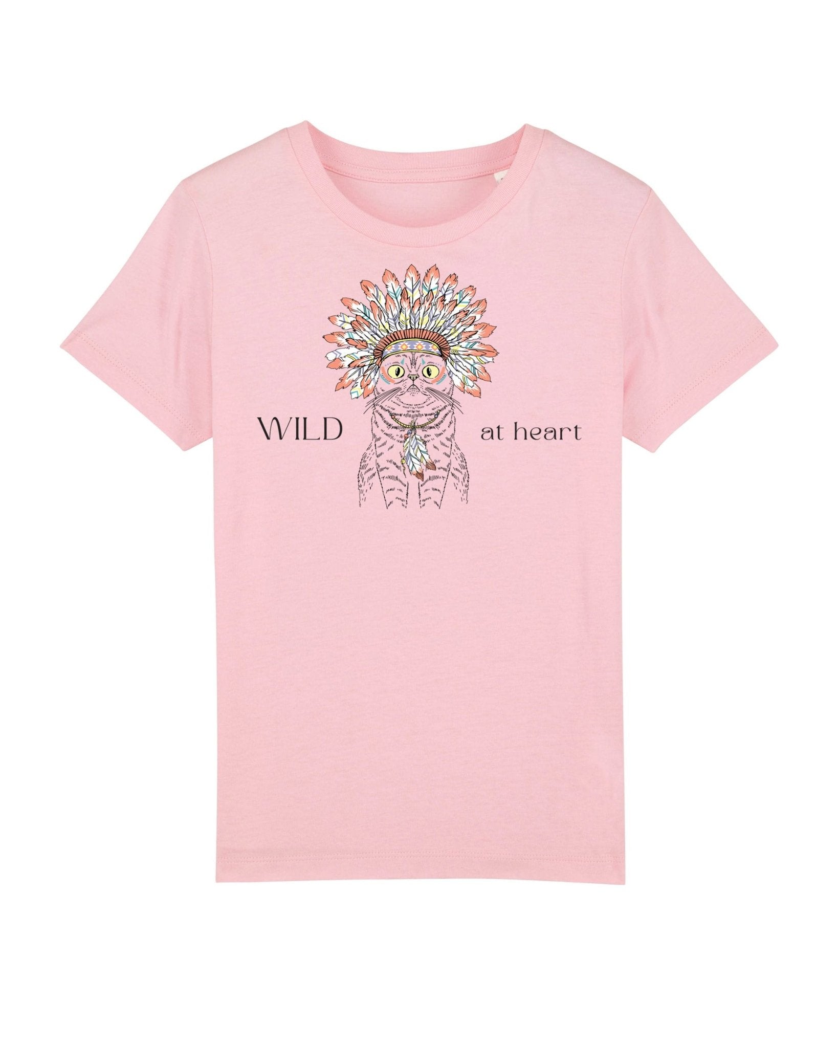 Organic Cotton 'Wild At Heart' Kids Funny Cat T-shirt – stylish hello kitty clothing option.