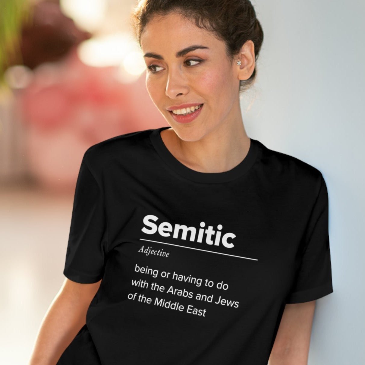 Bold message Palestine 'Definition of Semitic' Organic Cotton T-shirt for awareness

