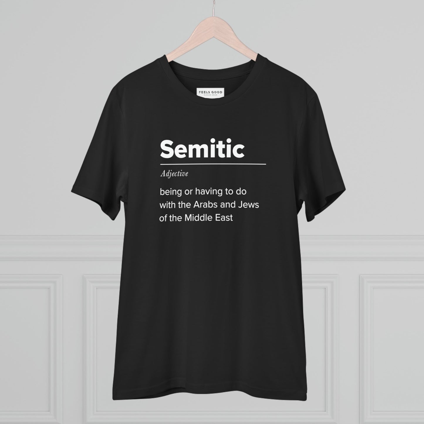Show support in the Palestine 'Definition of Semitic' Organic Cotton T-shirt

